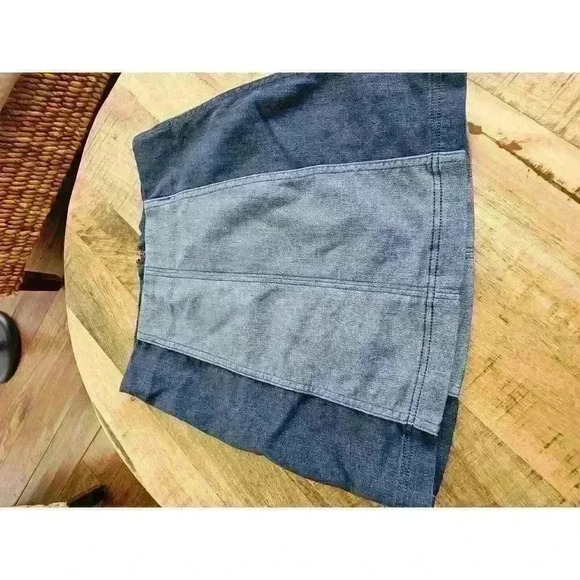 Free People Modern Femme Denim Color Block Mini Skirt Size 2 - Picture 4 of 7